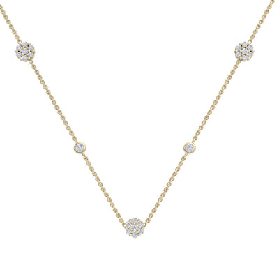 Necklace in yellow gold with white diamonds of 0.72 ct in weight - HER DIAMONDS®
