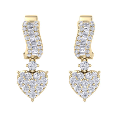 Drop earrings in rose gold with white diamonds of 1.09 ct in weight