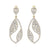 Tear drop earrings in white gold with white diamonds of 3.47 ct in weight