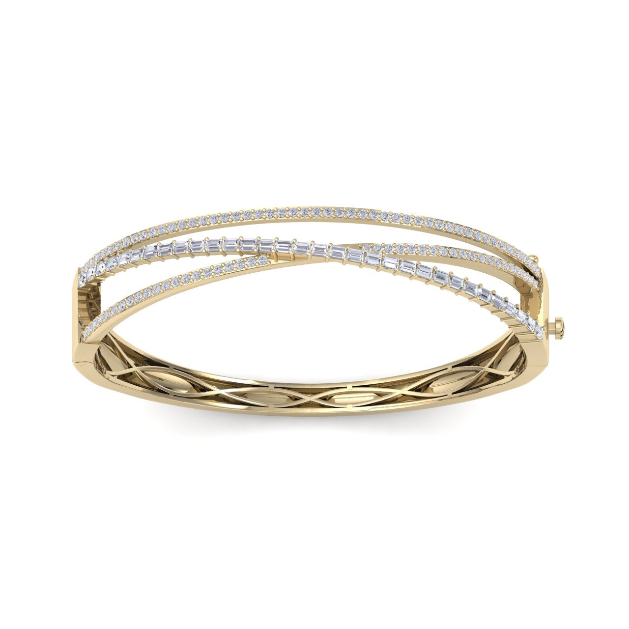 Classic bangle in white gold with white diamonds of 1.86 ct in weight - HER DIAMONDS®
