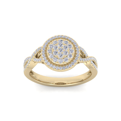 Circle ring in rose gold with white diamonds of 0.46 ct in weight