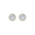 Round stud earrings in rose gold with white diamonds of 0.84 ct in weight