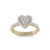 Heart ring in yellow gold with white diamonds of 1.03 ct in weight