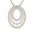Oval pendant in white gold with white diamonds of 2.63 ct in weight