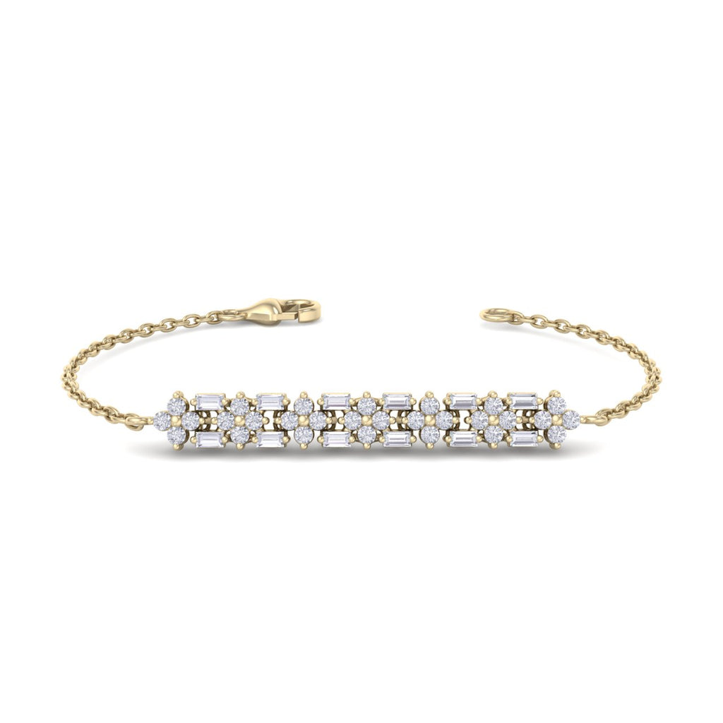Bracelet in yellow gold with white diamonds of 0.46 ct in weight
