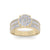 Ring in white gold with white diamonds of 1.11 ct in weight