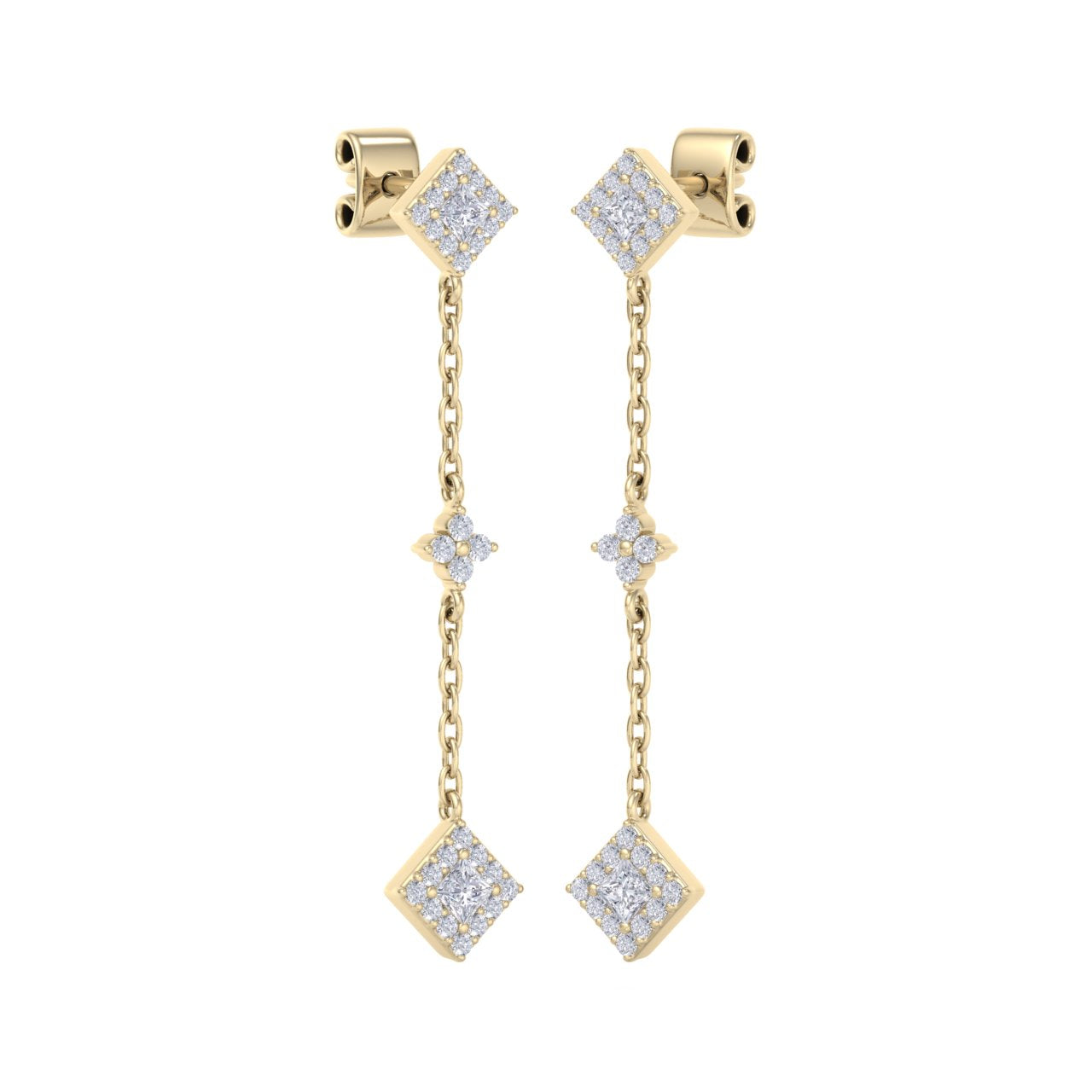 Drop earrings in rose gold with white diamonds of 0.53 ct in weight