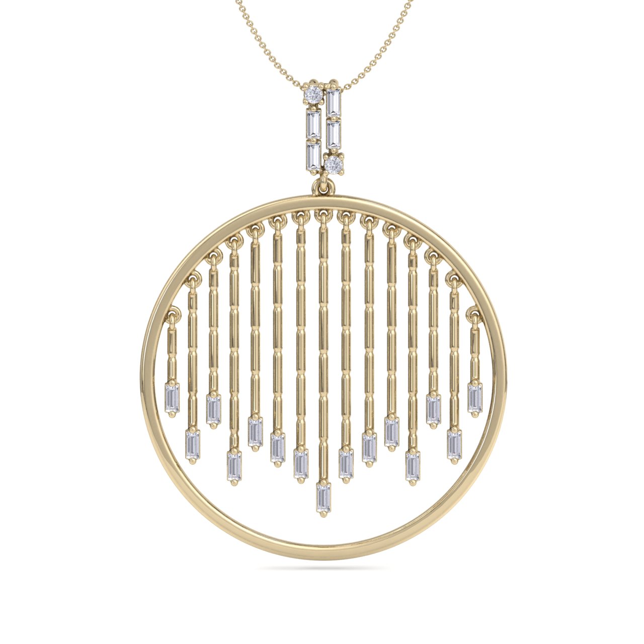 Monogram pendant necklace in yellow gold with white diamonds of 0.63 ct in weight - HER DIAMONDS®