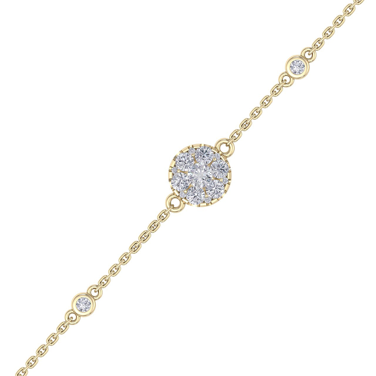 Round shape bracelet in white gold with diamonds of 0.42 ct in weight - HER DIAMONDS®