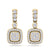 Square drop earrings in white gold with white diamonds of 0.76 ct in weight - HER DIAMONDS®