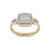 Square ring in white gold with white diamonds of 0.44 ct in weight - HER DIAMONDS®