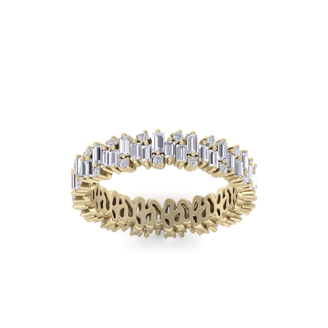 Eternity ring in yellow gold with white diamonds of 1.35 ct in weight