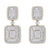 Square drop earrings in rose gold with white diamonds of 2.00 ct in weight