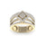 Wide ring in yellow gold with white diamonds of 0.79 ct in weight