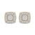 Square stud earrings in white gold with white diamonds of 0.67 ct in weight