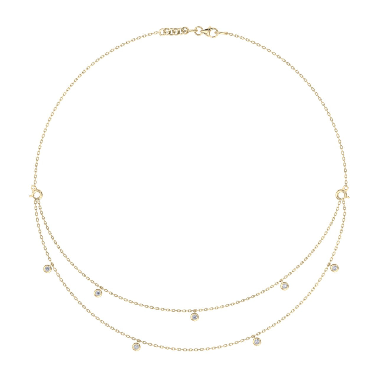 Combination necklace in white gold with with diamonds of 0.26 ct in weight - HER DIAMONDS®