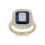 Square ring in rose gold with white diamonds of 1.19 ct in weight