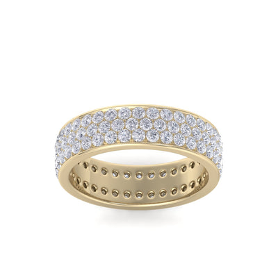 Wedding band in yellow gold with white diamonds of 1.76 ct in weight