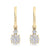 Elegant round drop earrings in rose gold with white diamonds of 0.44 ct in weight - HER DIAMONDS®