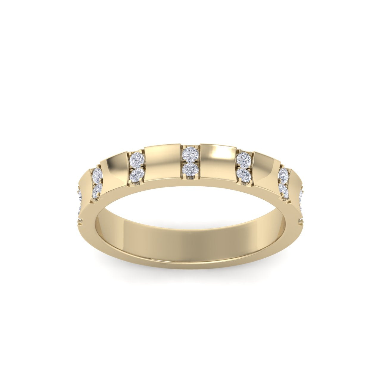 Diamond ring in yellow gold with white diamonds of 0.21 ct in weight