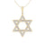 Star of David pendant in yellow gold with white diamonds of 0.91 ct in weight