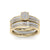 Bridal set in yellow gold with white diamonds of 0.76 ct in weight