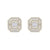 Square earrings in yellow gold with white diamonds of 2.75 ct in weight
