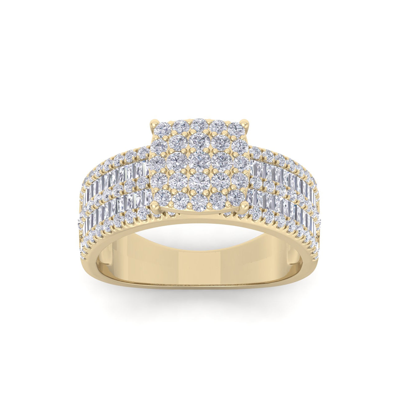 Ring in yellow gold with white diamonds of 1.15 ct in weight