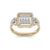 Square ring with hearts in rose gold with white diamonds of 0.50 ct in weight