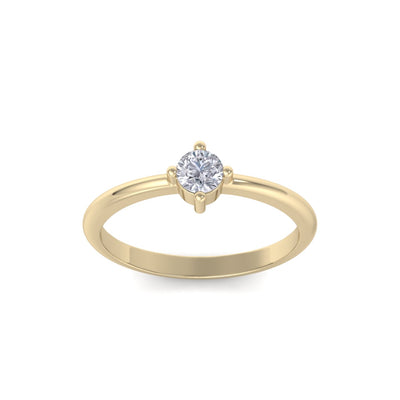 Round shaped petite diamond ring in rose gold with white diamonds of 0.25 ct in weight