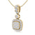 Square pendant in white gold with white diamonds of 0.45 ct in weight - HER DIAMONDS®