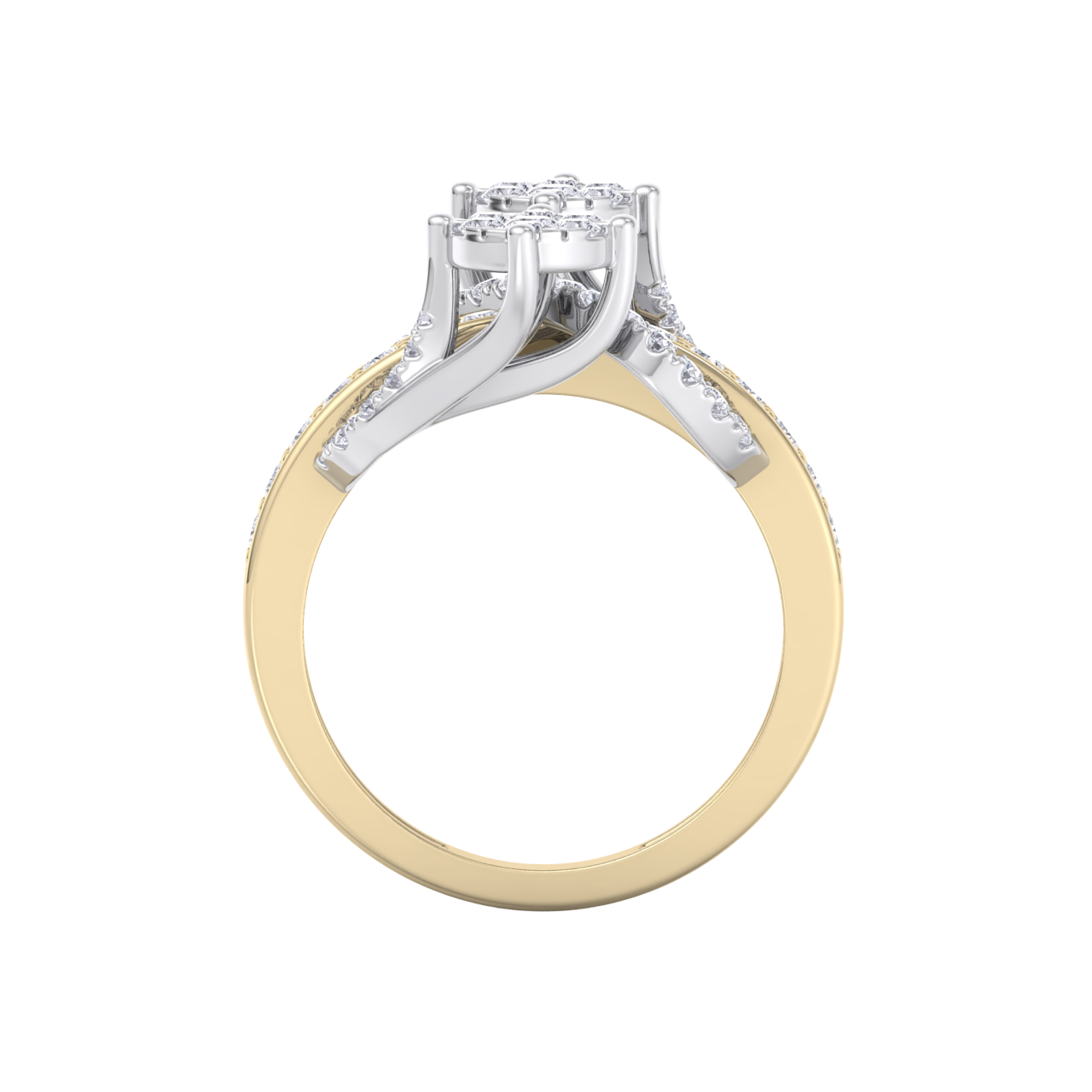 Ring in white gold with white diamonds of 0.87 ct in weight