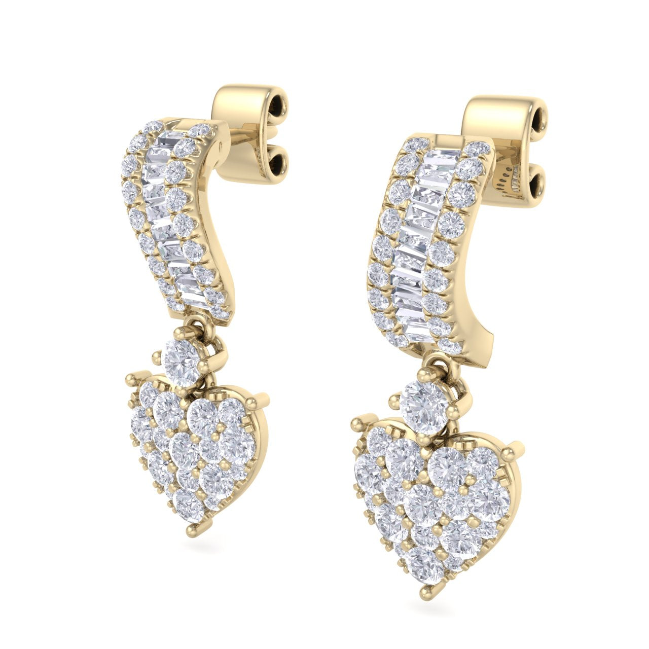 Drop earrings in rose gold with white diamonds of 1.09 ct in weight