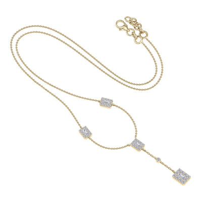 Necklace in yellow gold with white diamonds of 0.51 ct in weight