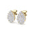 Pear shaped stud earrings in yellow gold with white diamonds of 0.71 ct in weight