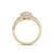 Heart statement ring in yellow gold with white diamonds of 1.03 ct in weight