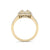 Square ring in yellow gold with white diamonds of 0.72 ct in weight
