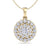 Round pendant necklace in rose gold with white diamonds of 0.71 ct in weight - HER DIAMONDS®