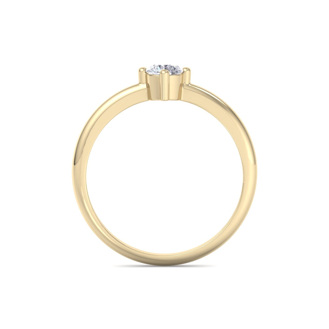 Round shaped petite diamond ring in rose gold with white diamonds of 0.25 ct in weight
