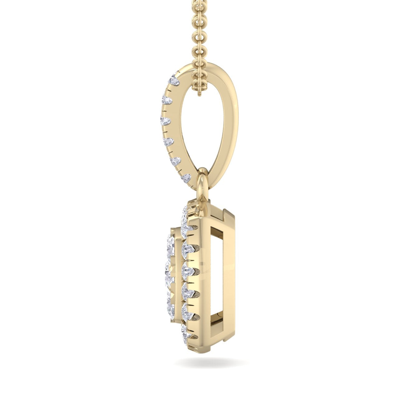 Classic square pendant in rose gold with white diamonds of 0.35 ct in weight - HER DIAMONDS®