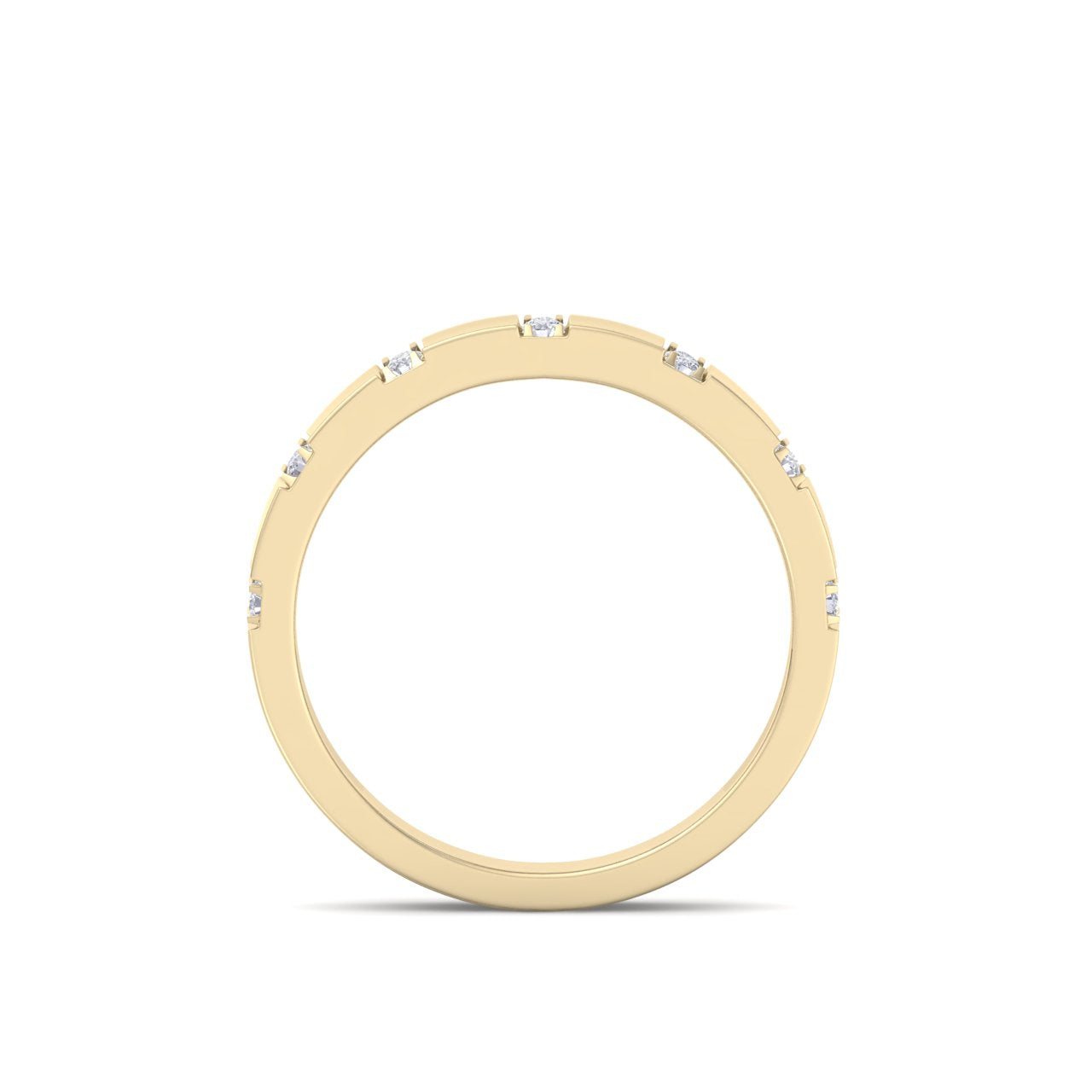 Diamond ring in yellow gold with white diamonds of 0.21 ct in weight