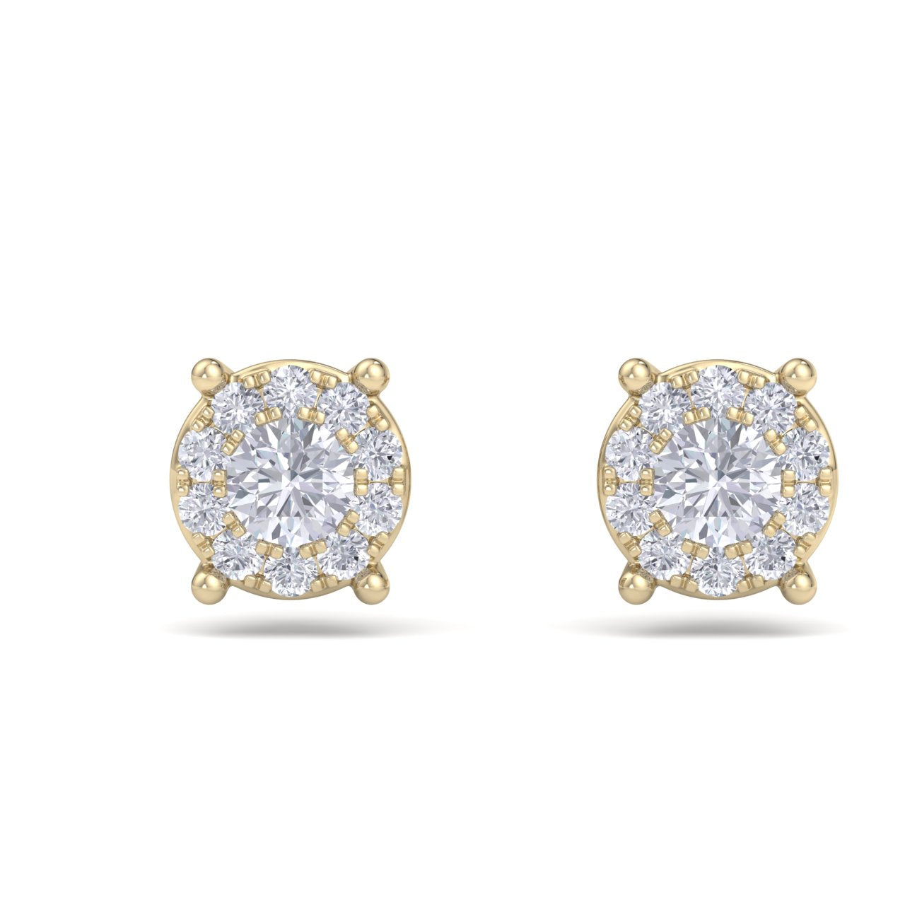 Solitaire stud earrings in rose gold with white diamonds of 0.23 ct in weight - HER DIAMONDS®