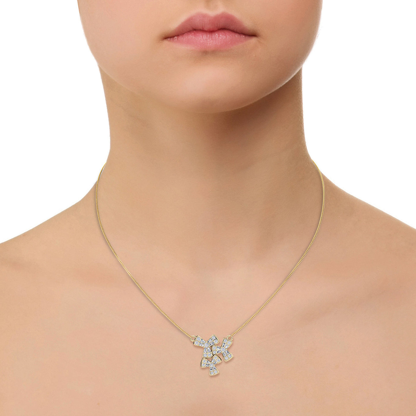 Necklace in yellow gold with white diamonds of 0.39 ct in weight - HER DIAMONDS®