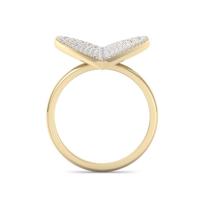 Heart ring in yellow gold with white diamonds of 1.44 ct in weight