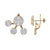 Duo earrings in yellow gold with white diamonds of 2.23 ct in weight