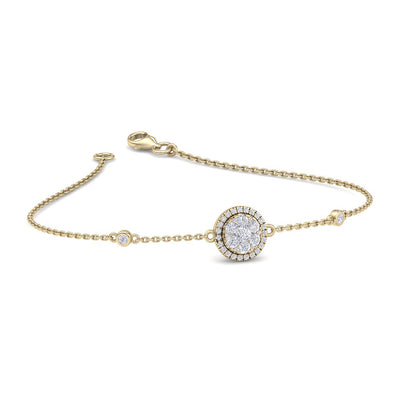 Round shape bracelet in rose gold with white diamonds of .67 ct in weight - HER DIAMONDS®
