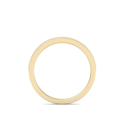 Half eternity channel wedding band in yellow gold with white diamonds of 0.15 ct in weight