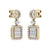 Square drop earrings in yellow gold with white diamonds of 0.61 ct in weight - HER DIAMONDS®
