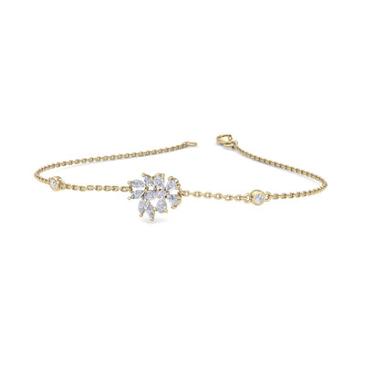 Bracelet in yellow gold with white diamonds of 0.75 ct in weight - HER DIAMONDS®