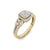 Square ring in yellow gold with white diamonds of 0.48 ct in weight